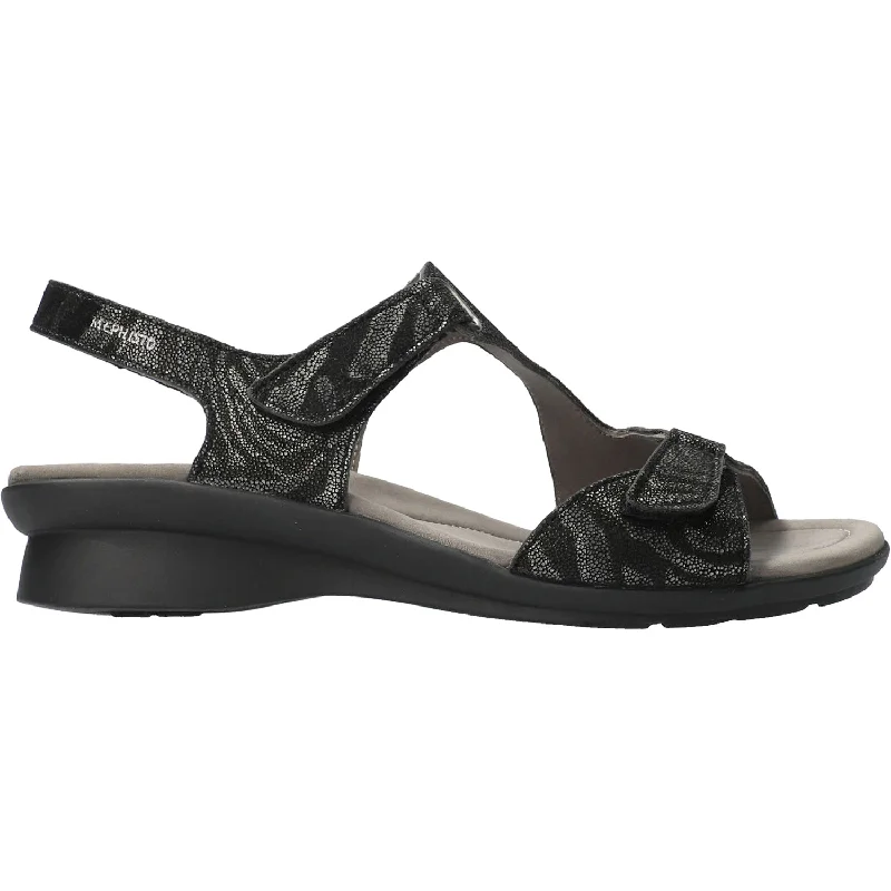 Sandals for summer vibes-Women's Mephisto Paris Black Africa Nubuck