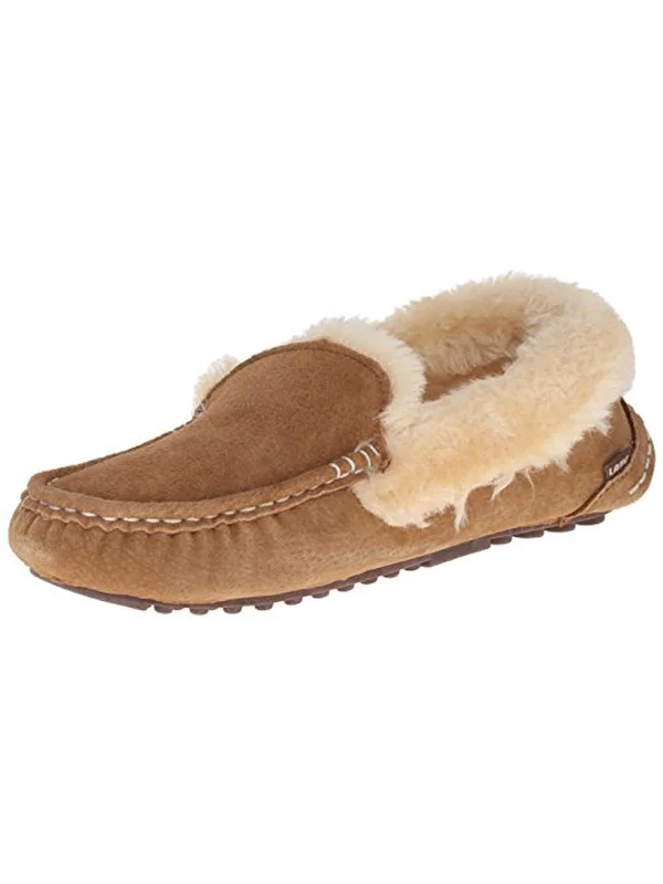 Slippers with lightweight design-Ausie Moc Womens Suede Fleece Lined Loafer Slippers