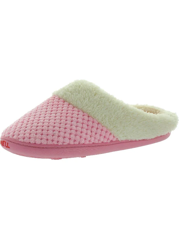 Slippers with velcro closure-Womens Faux Fur Lined Slip-On Slide Slippers