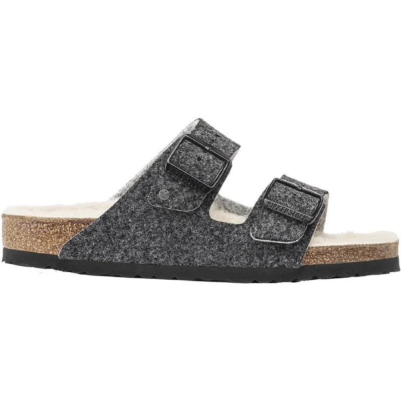 Sandals for everyday wear-Women's Birkenstock Arizona Wool Anthracite