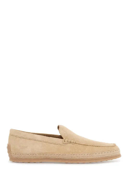 Loafers for comfy sole-Tod's Beige Woven Leather Slip-On Loafers With Rubber Sole