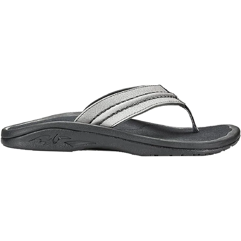 Sandals with premium sole-Men's OluKai Hokua Sharkskin/Dark Shadow Synthetic