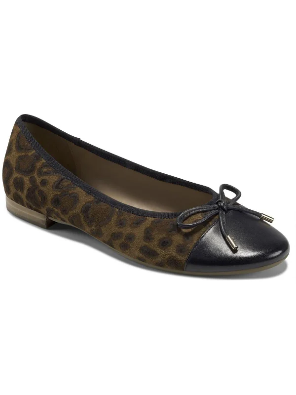 Flats with modern decor-Womens Leather Flat Ballet Flats