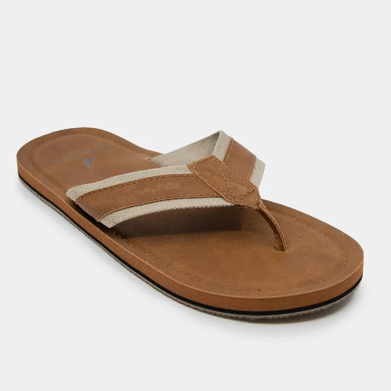 Sandals with flexible straps-Nautica Mens Logo Embossed Thong Sandals