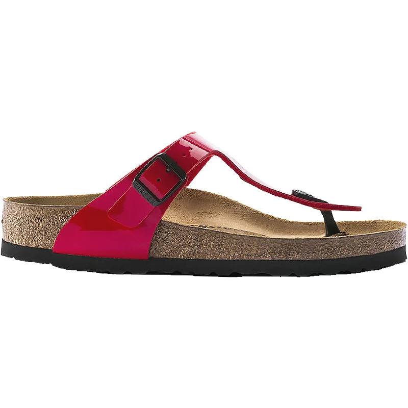 Sandals with stylish days-Women's Birkenstock Gizeh Cherry Patent Birko-Flor