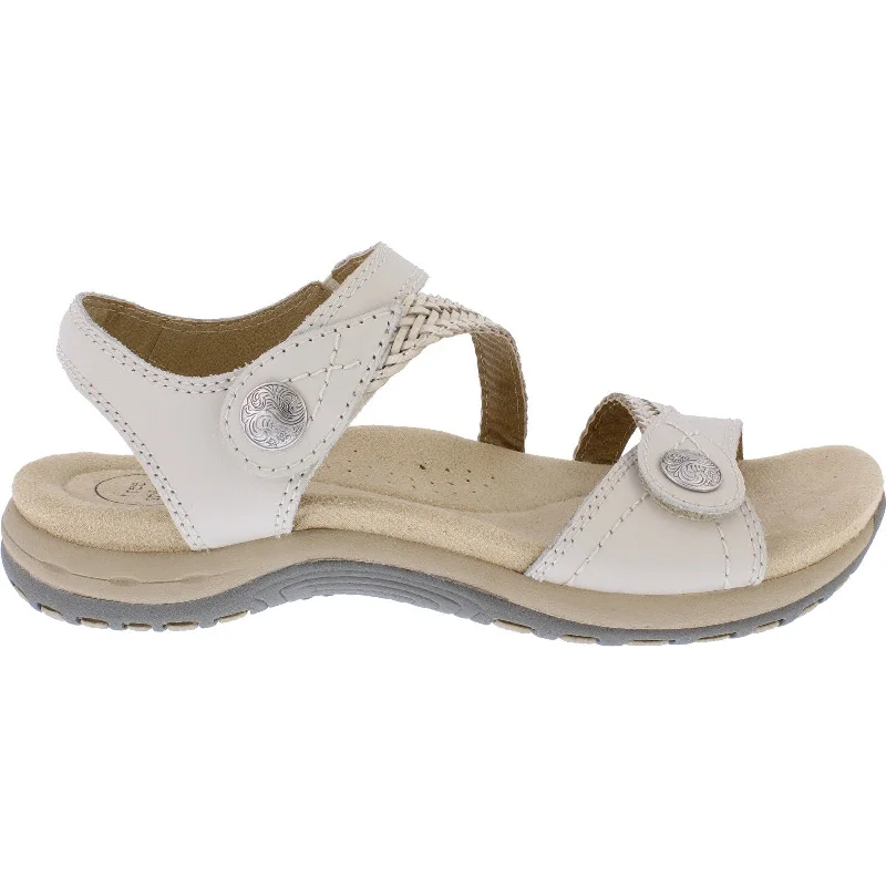 Sandals with premium days-Free Spirit 40560 Malibu Ladies Sand White Leather Arch Support Touch Fastening Sandals