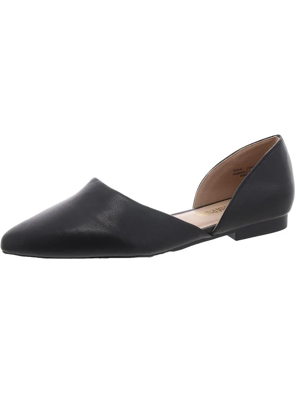 Flats in Olympia-Womens Faux Leather D'Orsay Ballet Flats