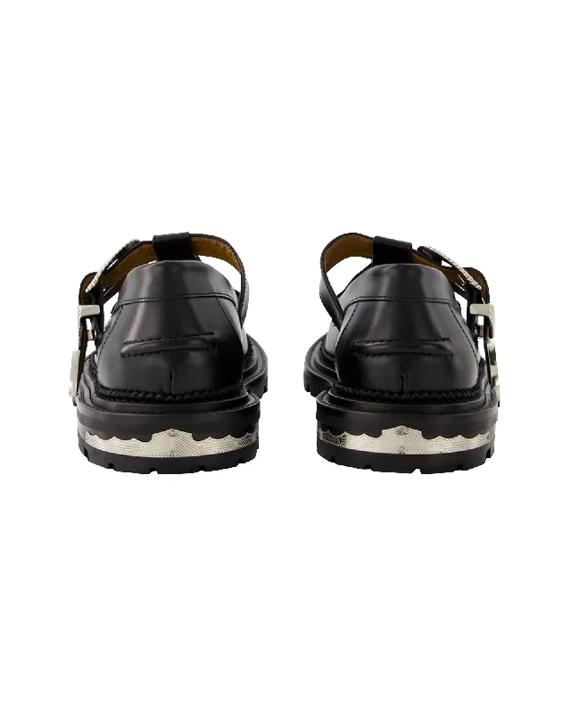 Loafers with playful design-AJ1290 Loafers -Toga Virilis - Leather - Black