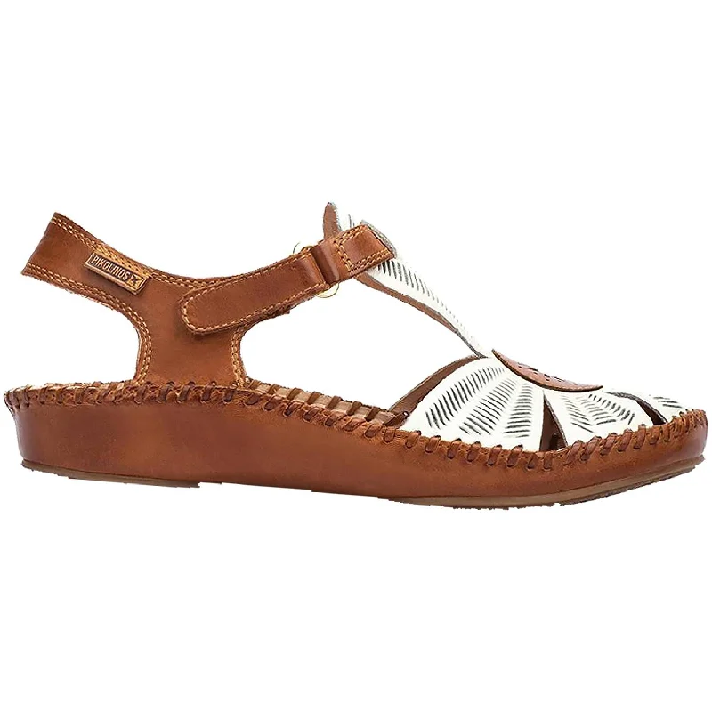 Sandals for family outings-Women's Pikolinos Puerto Vallarta 655-0575 Nata Leather