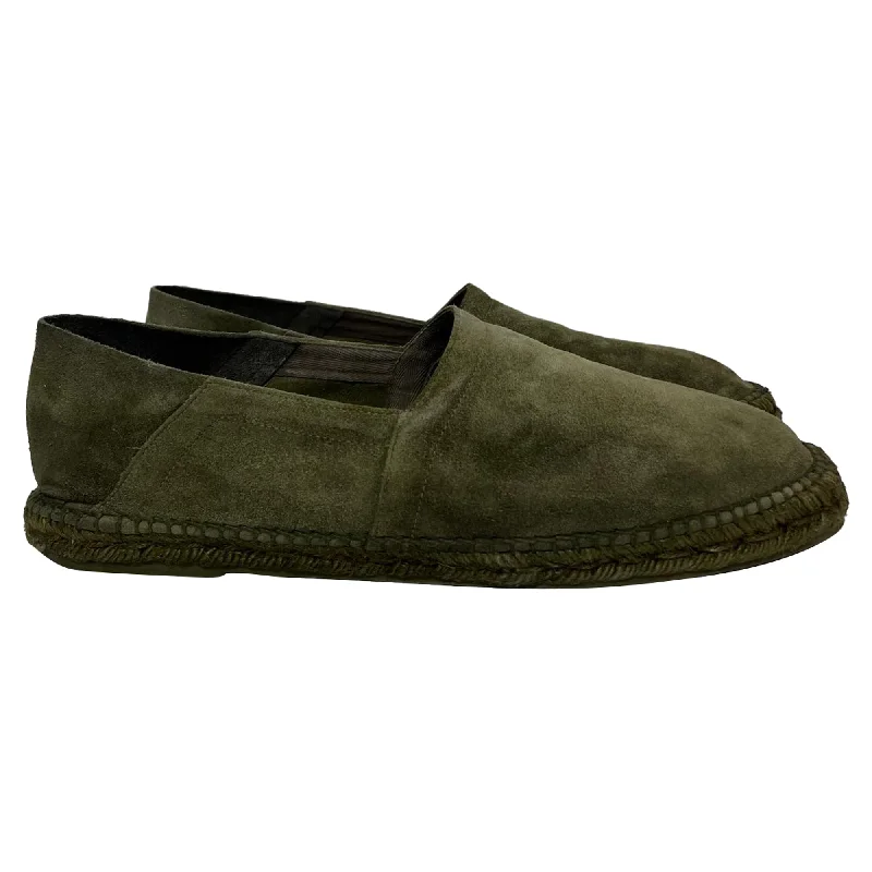 Loafers for simple style-Tom Ford Slip-On Espadrille Loafers in Olive Suede