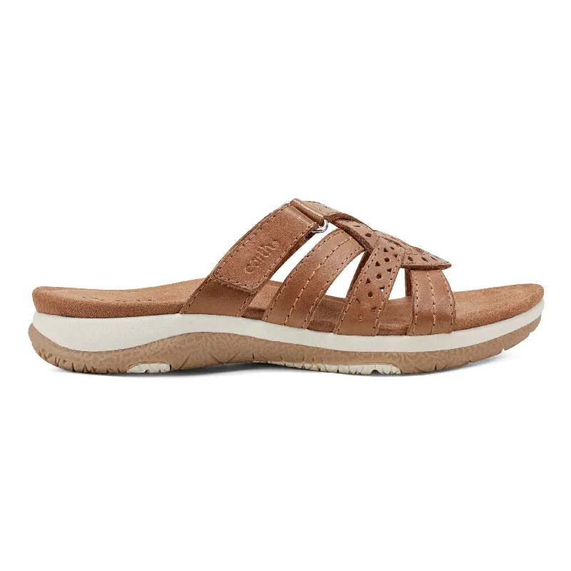 Sandals with lightweight looks-Sassoni Strappy Casual Slip-On Flat Sandals