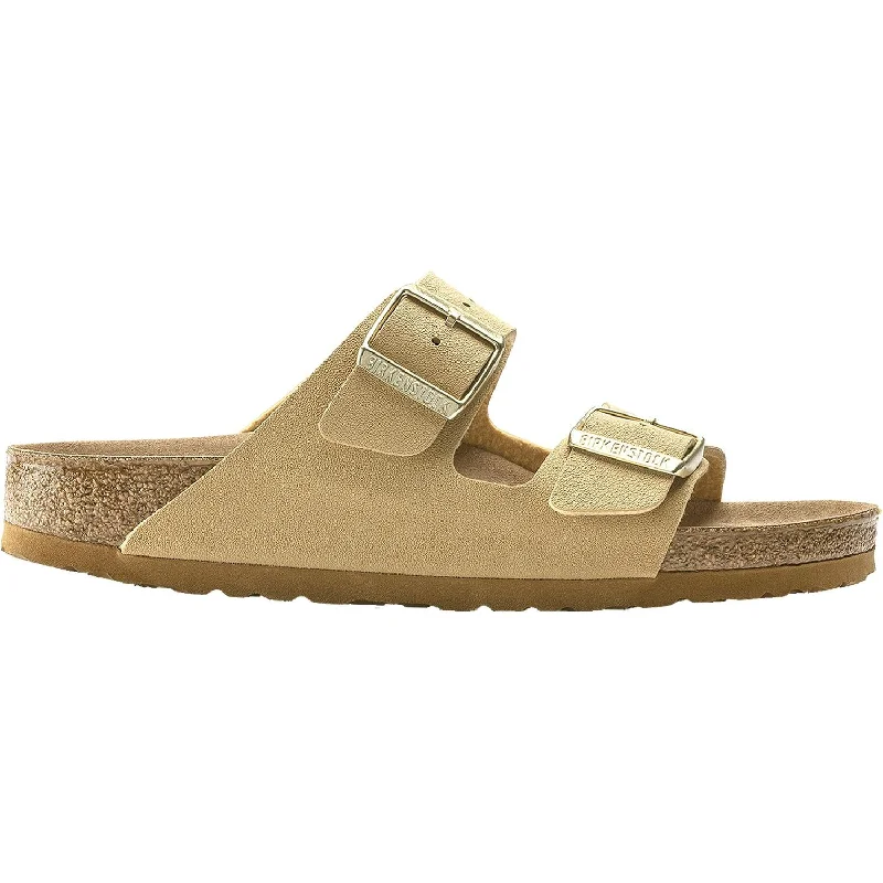 Sandals for lightweight comfort-Women's Birkenstock Arizona Vegan Latte Cream Birkibuc