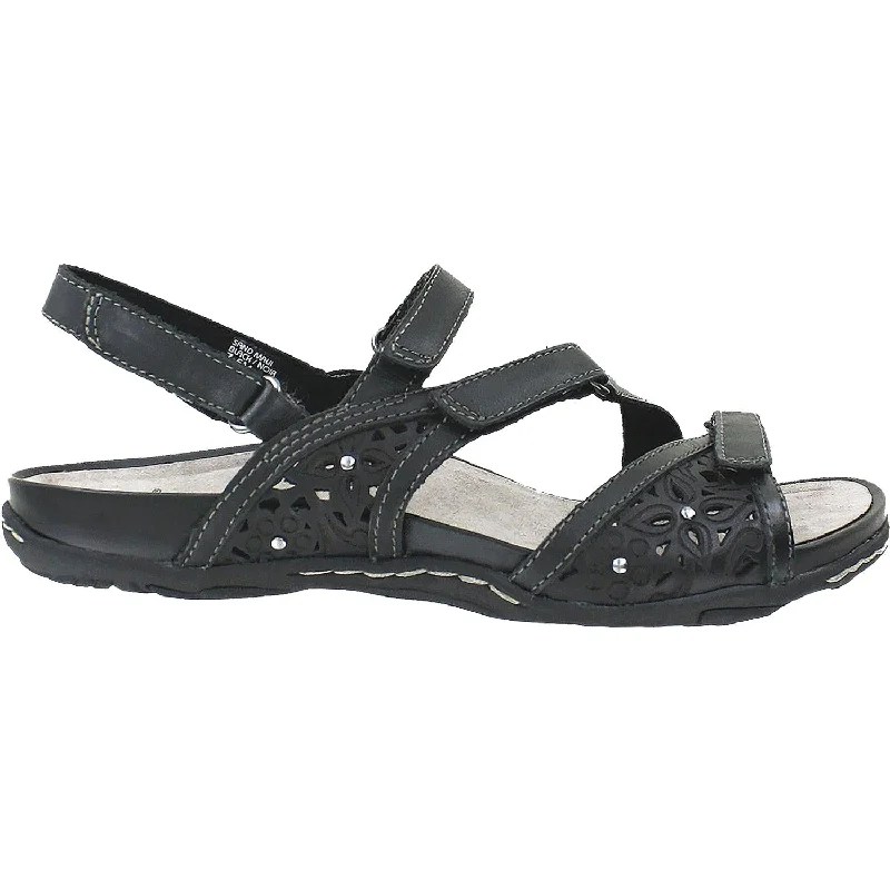 Sandals for casual looks-Women's Earth Maui Black Leather