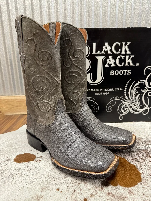 Black Jack Men’s Dark Grey Caiman Hornback Cowboy Boots DKG7722-96