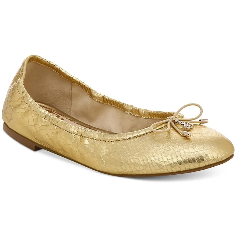 Flats in Birmingham-Felicia Womens Leather Metallic Ballet Flats