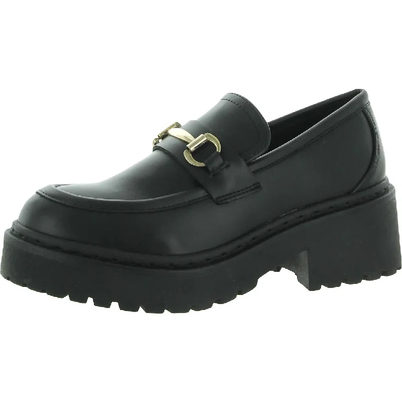 Loafers for sunny days-Approach Womens Faux Leather Slip On Loafer Heels