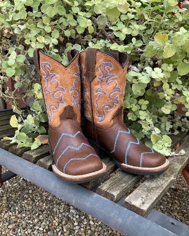 Roper Children & Youth Boy's Monterey Angles Blue Chevron Cowboy Boots 0912-2936