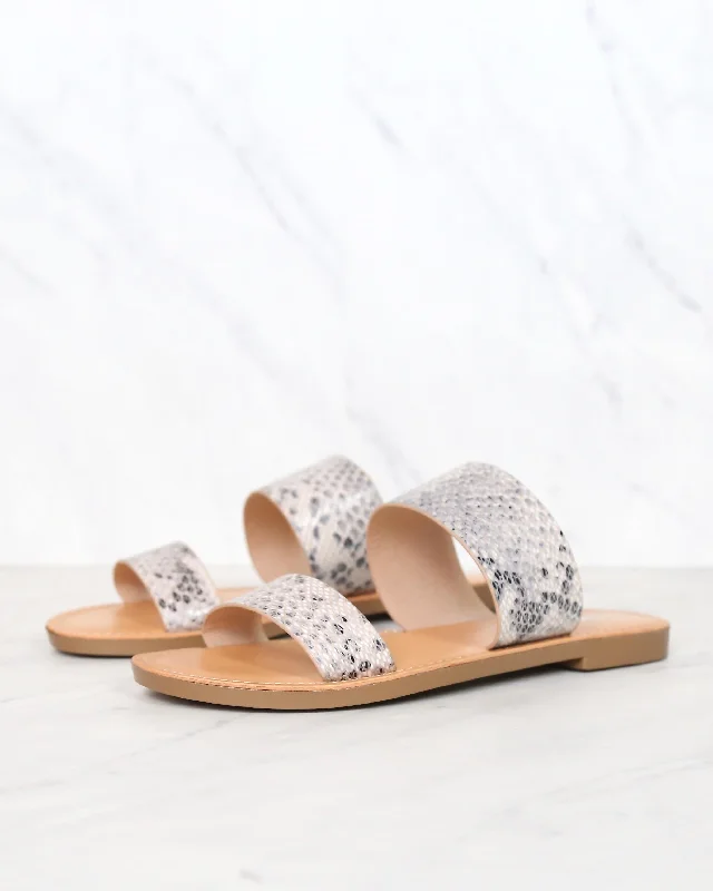 Sandals on sale-Harmony Double Strap Python Animal Print Sandals