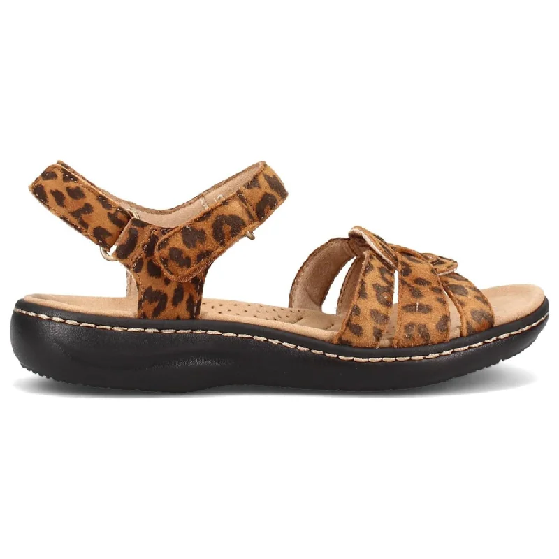 Sandals with trendy finish-Clarks Laurieann Sela Leopard Print Suede Sandals (Women's)