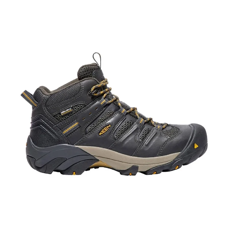 KEEN Utility Men's Lansing Mid Steel Toe Work Boot - Grey/Yellow