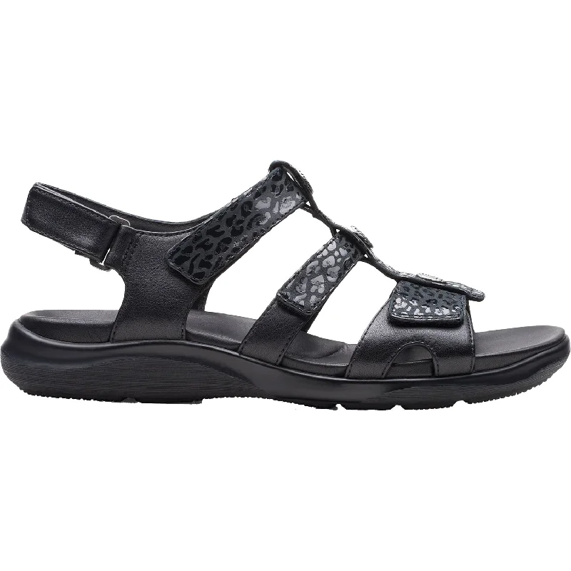 Sandals with comfy finish-Women's Clarks Kylyn Step Black Combi Leather/Nubuck