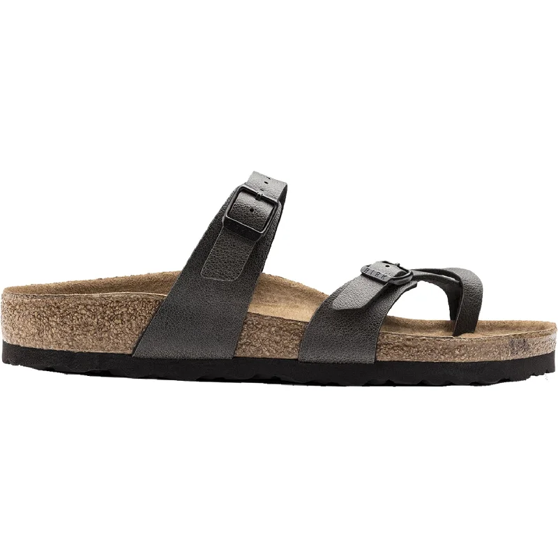 Sandals with trendy vibes-Women's Birkenstock Mayari Vegan Anthracite Birko-Flor