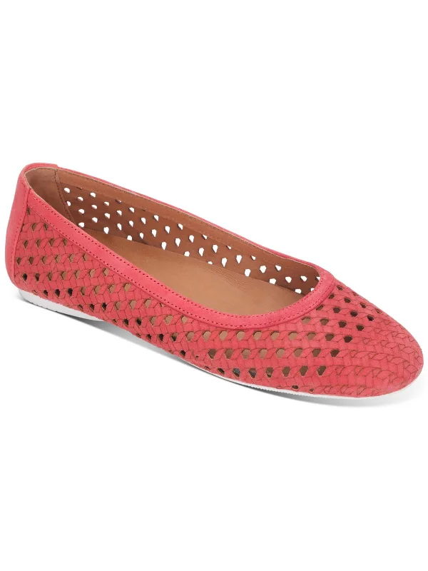 Flats with parking spaces-Eugene Travel Womens Leather Square Toe Ballet Flats