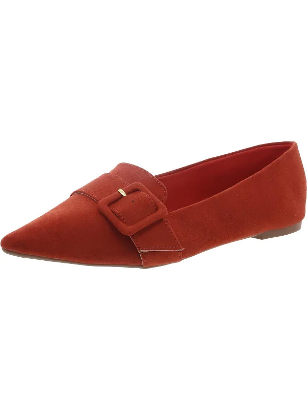 Flats in Lutsk-Womens Suede Buckle Ballet Flats