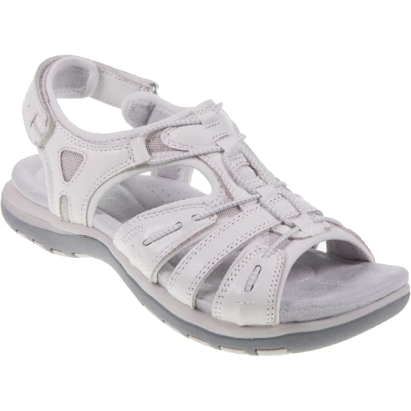 Sandals for warm vibes-Free Spirit 41059 Fairmont 2 Ladies White Leather Arch Support Touch Fastening Sandals