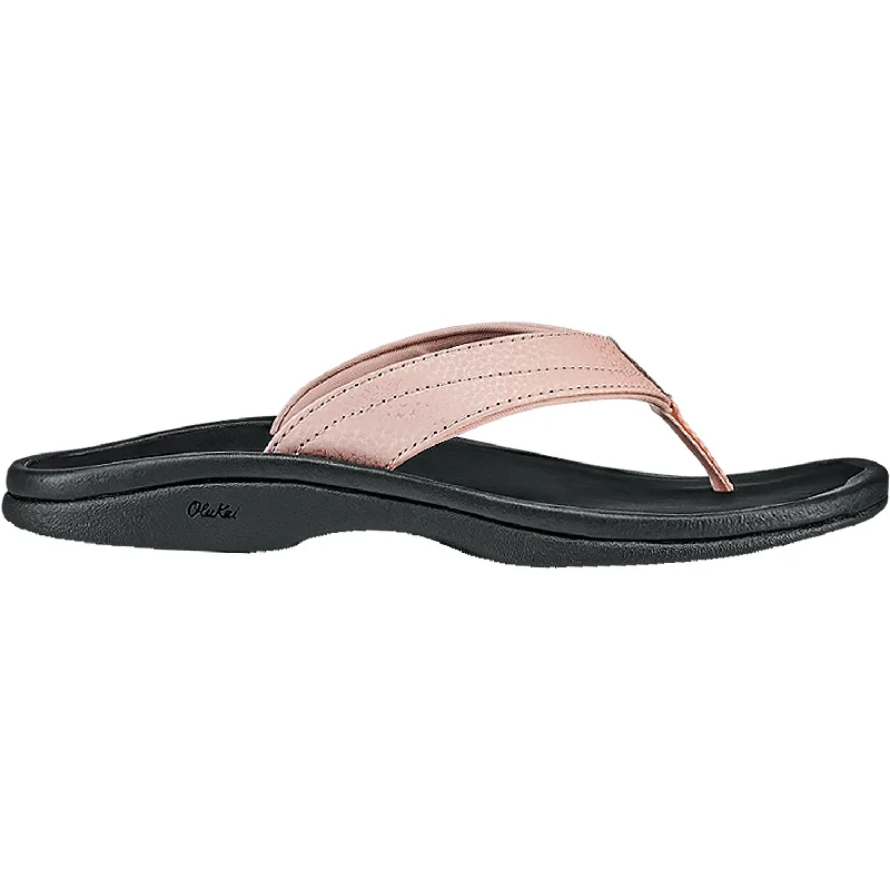 Sandals with premium looks-Women's OluKai Ohana Petal Pink/Black Synthetic