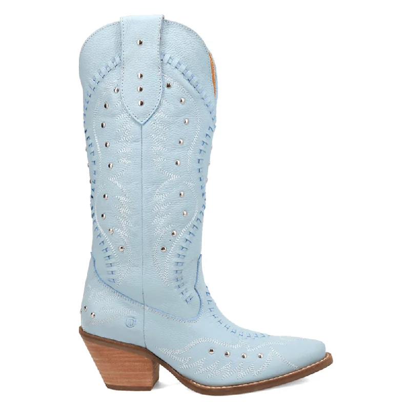 Pretty N' Pink Embroidered Studded Snip Toe Pull On Cowboy Boots