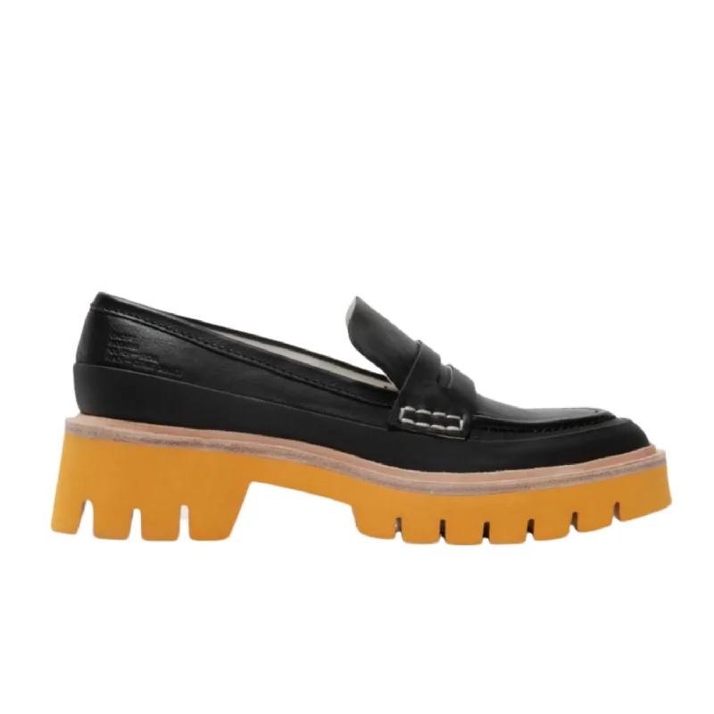 Loafers for easy days-Women's Seoul Platform Loafer In Black/orange