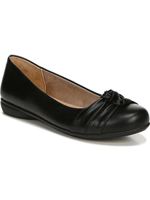 Flats in Berlin-Anika Womens Faux Leather Knot Front Ballet Flats