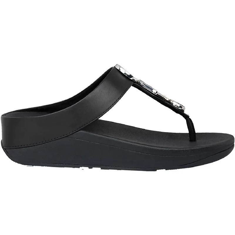 Sandals with adjustable fit-Women's Fit Flop Leia Black Synthetic