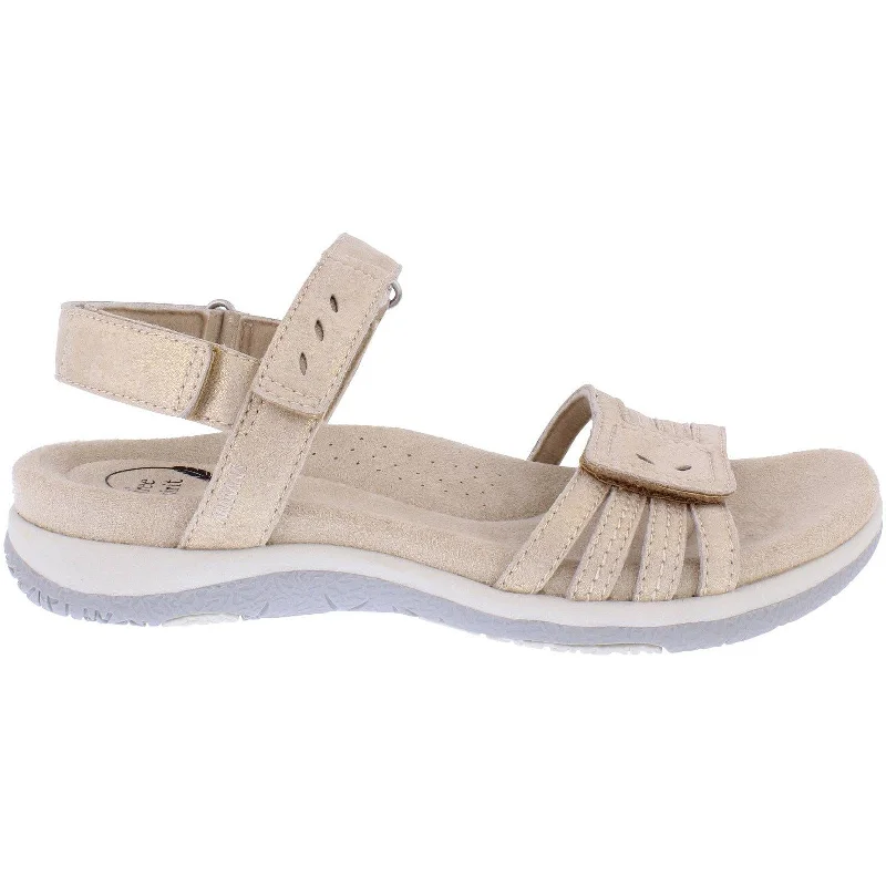 Sandals for warm days-Free Spirit 41146 Maddy Ladies Champagne Leather Arch Support Touch Fastening Sandals