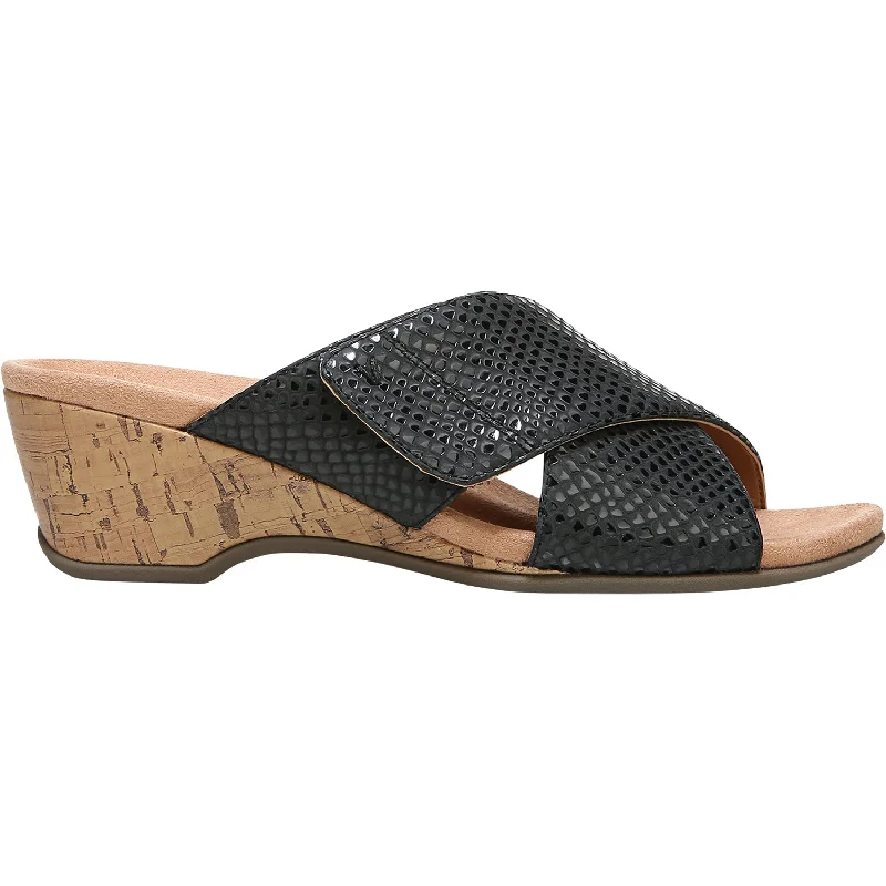 Sandals for summer finish-Women's Vionic Leticia Black Leather