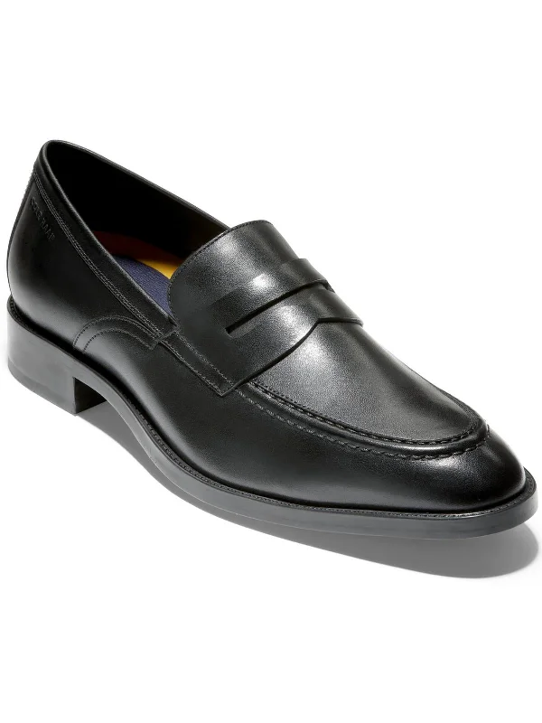 Loafers with breathable lining-Hawthorne Mens Leather Slip-On Loafers