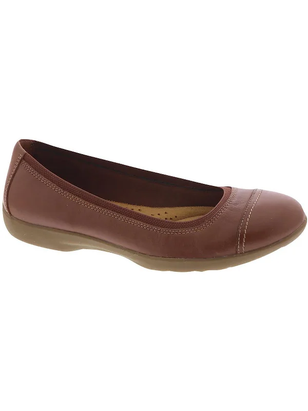 Flats for eco-conscious renters-Meadow Opal Womens Leather Slip-On Ballet Flats