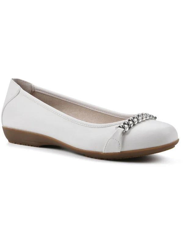 Flats in Jackson-CHARMED Womens Faux Leather Slip On Ballet Flats