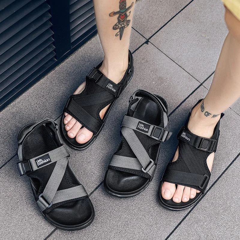 Sandals for casual looks-Men Sandals Gladiators Casual Roman Shoes Outside Breathable Mens Sandals Summer Comfortable Light Sandalias Hombre Plus Size 46