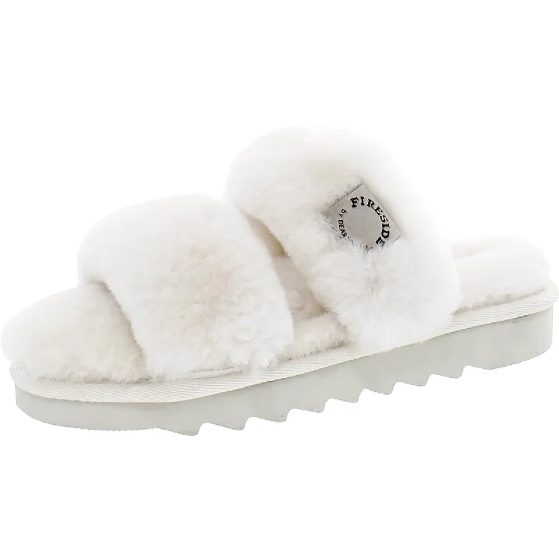 Slippers for cold mornings-Benalla Womens Faux Fur Slip On Slide Slippers