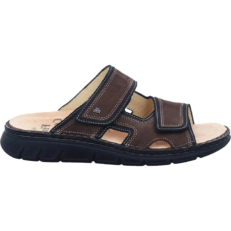 Sandals with lightweight sole-Men's Finn Comfort Thasos Grizzly Brown/Black Leather