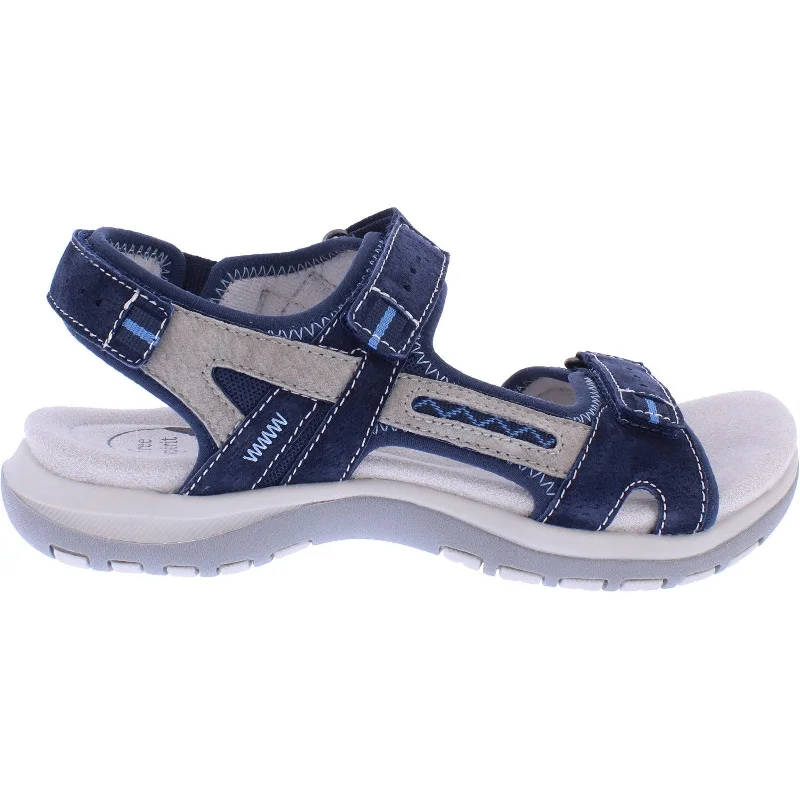 Sandals with comfy vibes-Free Spirit  41063 Ziri Ladies Navy/Multi Leather Arch Support Touch Fastening Sandals