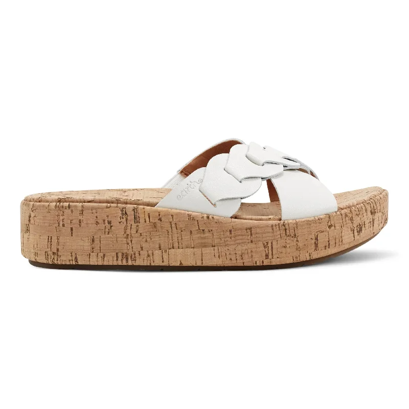 Sandals for hiking-Scotti Casual Slip-on Wedge Platform Sandals