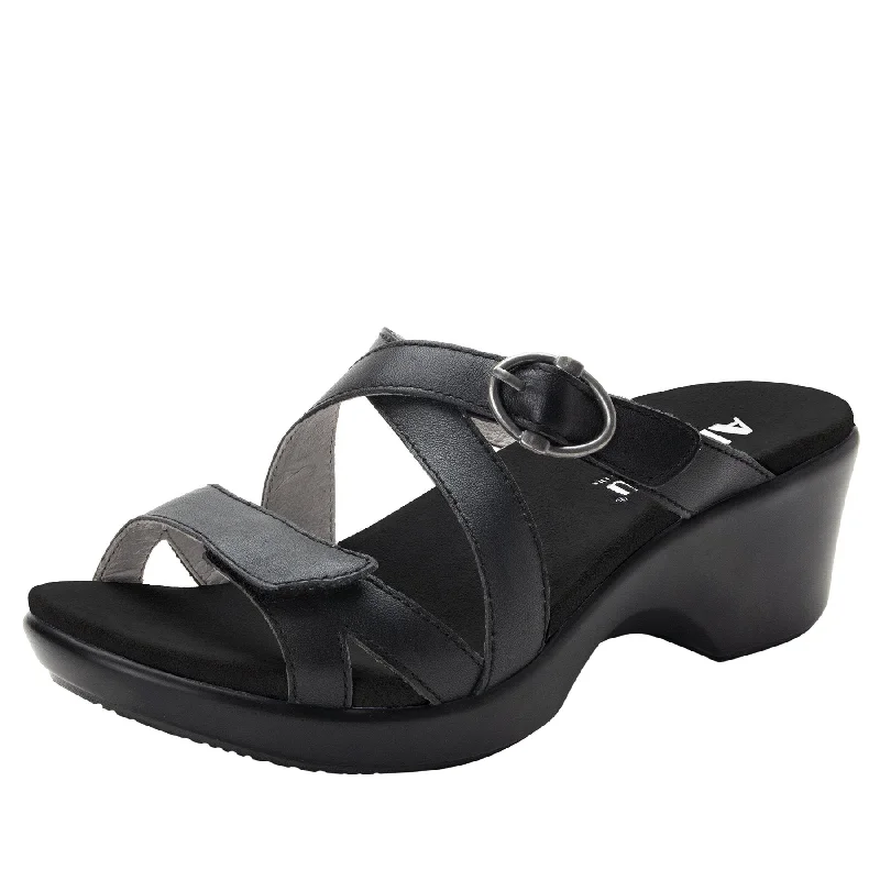 Sandals with vintage style-Roux Black Sandal