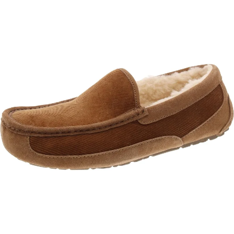 Slippers with firm cushioning-Womens Corduroy Driving Loafer Slippers