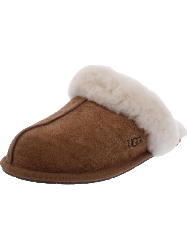 Slippers for restful days-Scuffette II Womens Suede Comfort Slip-On Slippers