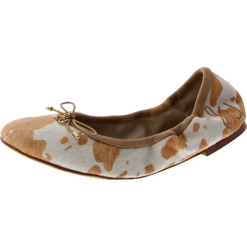 Flats in Tirana-Felicia Womens Calf Hair Leopard Print Ballet Flats