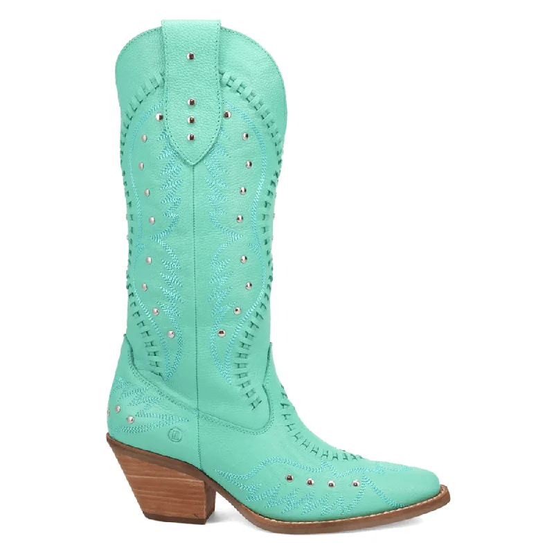 Pretty N' Pink Embroidered Studded Snip Toe Pull On Cowboy Boots