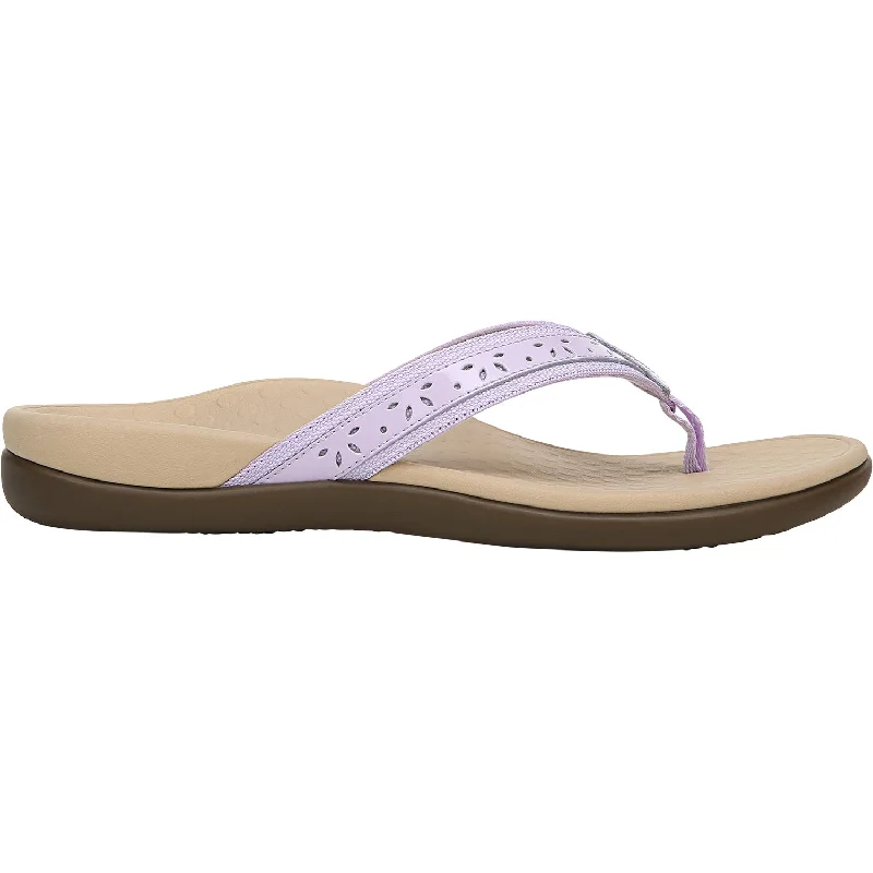 Sandals for beach looks-Women's Vionic Casandra Pastel Lilac Leather